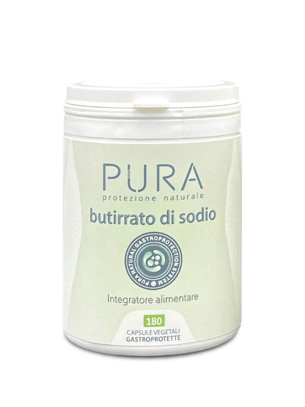 Butirrato di sodio in capsule gastroprotette vegetali PURA